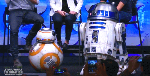 ascottlegacy:  georgeromeros:BB-8 and R2-D2 at Star Wars Celebration Anaheim (X)