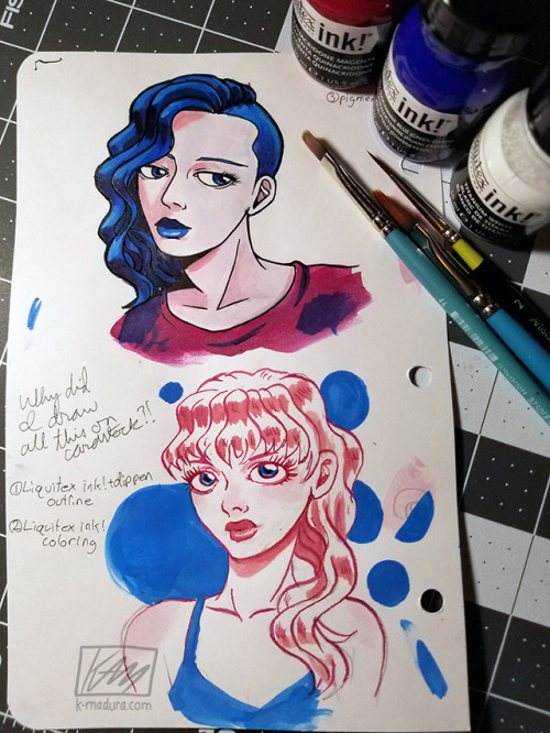 Messing around with Liquitex ink! Just don’t use card stock paper like I did.