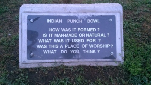 The Indian Punch Bowl in Fredericksburg VA off the banks of the Rappahannock river. They just put up