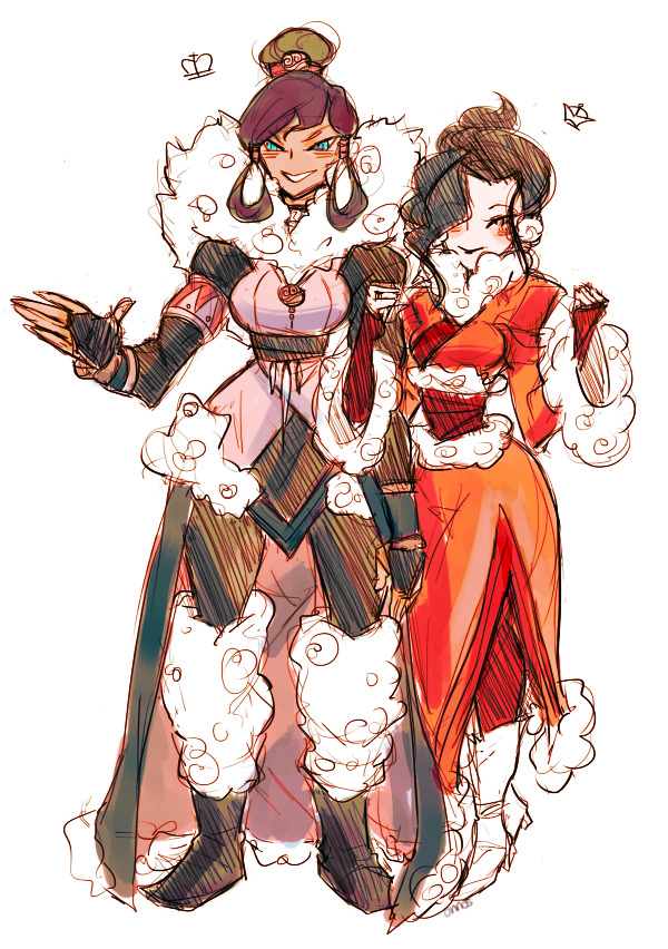 onnos:  someone requested for a korrasami AU pic of monarch!Korra and queen!Asami,