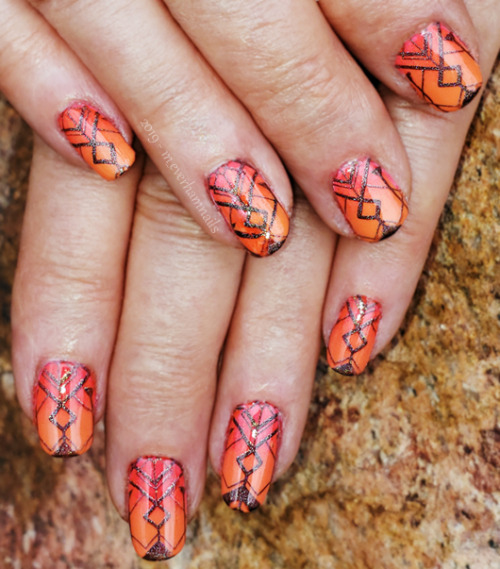 06/15/19 - Neon Orange Gradient with Black Holo Stamping