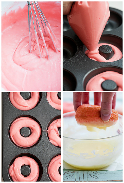 sweetoothgirl:STRAWBERRY LEMONADE DONUTS