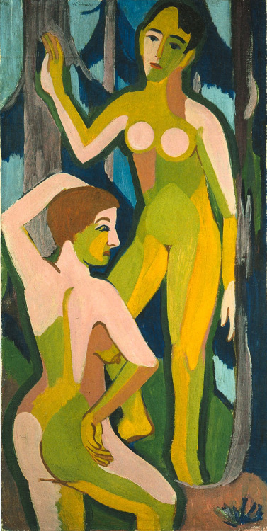 thusreluctant: Two Nudes in the Wood by Ernst Ludwig Kirchner