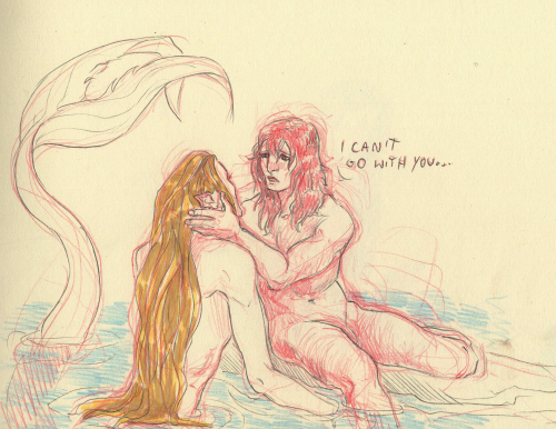 Not sure if I ever posted these LauriEven mermaid!au sketches I did back in 2020, but it’s still Mer