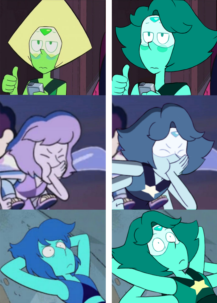 artifiziell:  Lapis and Peridot screenshot redraws of TurquoiseThese were pretty