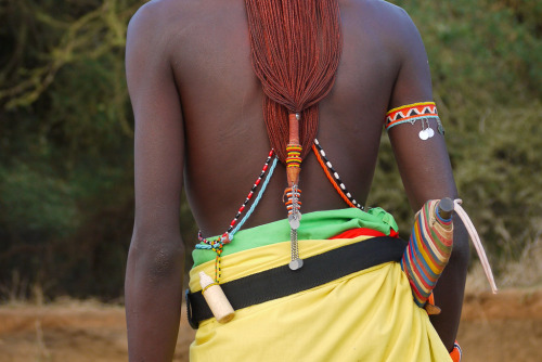 Samburu warriors11. Samburu warrior casts ballot at polling station in Nkirish, KenyaMen wear a clot