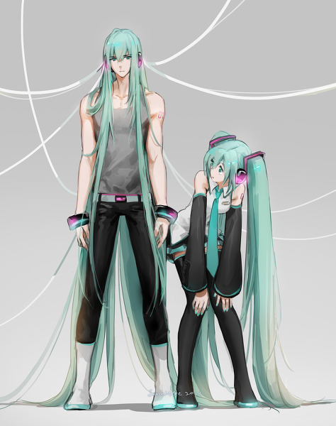 theheartlessmaniac:  vocaloidvoice:  JaneMere  THIS is a REAL Miku genderbend. 