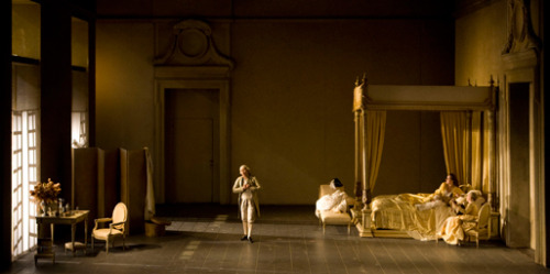 theatricallunatic:Le Nozze di Figaro at the Royal Opera House. The lighting here is spectacular, the