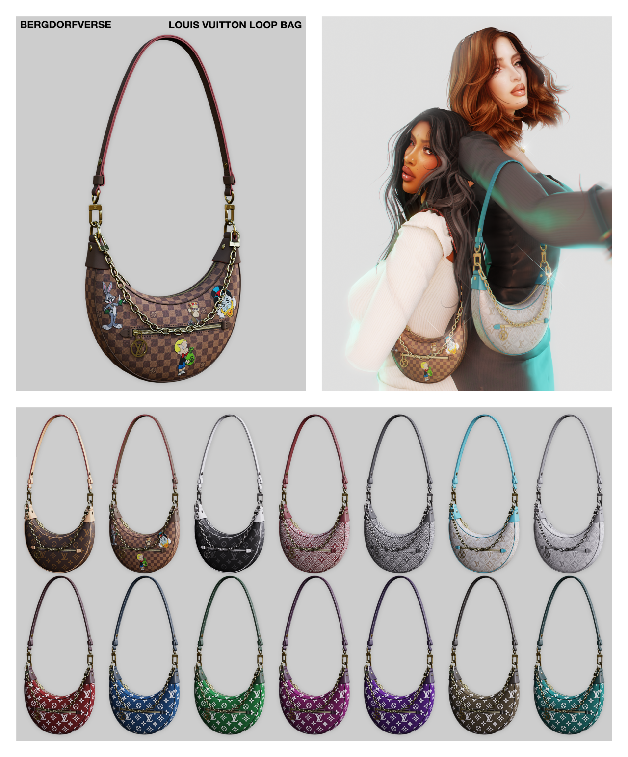 LV GAME ON CŒUR HEART BAG  Sims 4 collections, Bags, The sims 4 packs