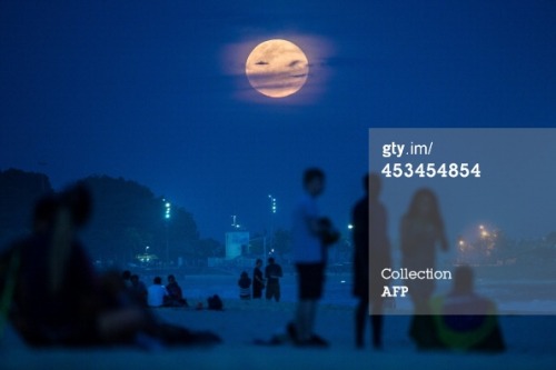 gettyimages:  Last night’s Supermoon  In the second supermoon or perigee moon as it is also known of the summer, the moon will supposedly appear 30% brighter and 14% bigger than normal, with another due to appear in our skies on September 9, 2014. 