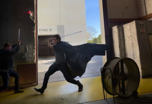 amazinghaydenchristensen:  Our Lord Vader in action Hayden Christensen behind the scenes of a photos