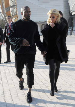 kyliekenner:Kim and Kanye out in Paris