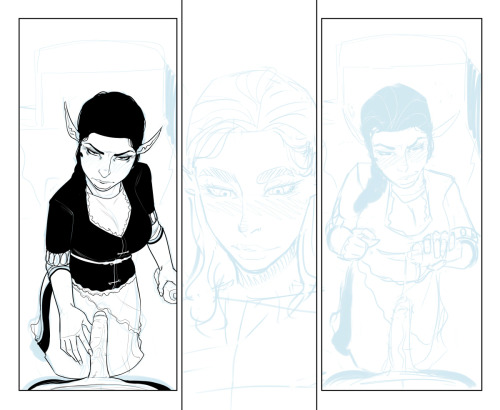 Damn her legs are way too short on the second page. Haha. Gotta fix that Dialogue for this chunk tomorrow. 