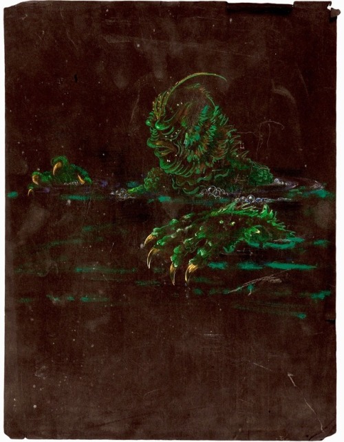 talesfromweirdland:Concept drawing of THE CREATURE FROM THE BLACK LAGOON (1954) by Bud Westmore.