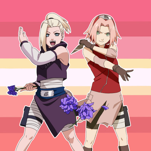 SAKURA HARUNO AND INO YAMANAKA FROM NARUTO ARE IN LOVE   requested by anonymous