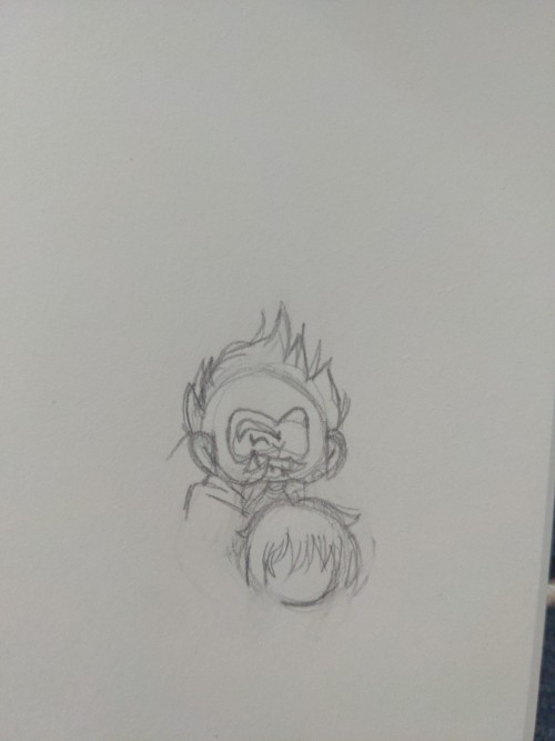 An Unfinished Drawing Of Sun Wukong/Monkey King From LMK With My OC, John (Goodness, Wukong Hair Is Difficult