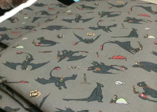 Toothless &amp; Hiccup print fabric