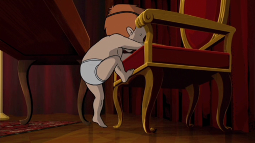 billy dismounting from monstroso’s chair