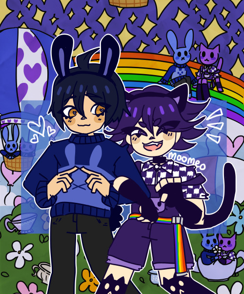 i’m b-b-b-back, baby!here have some bunnyhara and catkichi