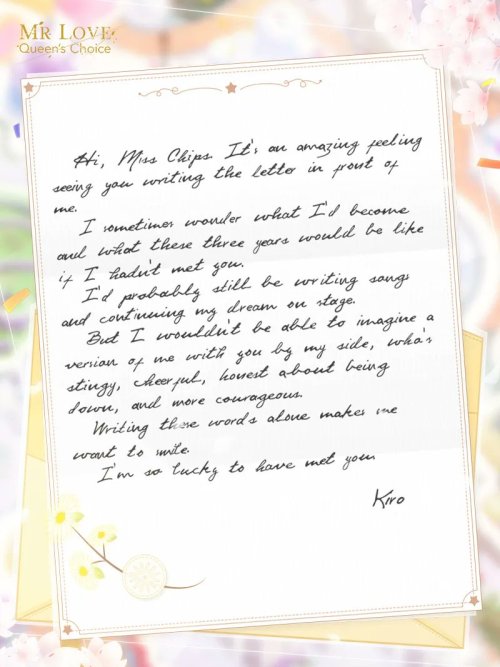 MLQC: 3rd Anniversary LettersHappy 3rd Anniversary! On this special day, he wrote a love letter just