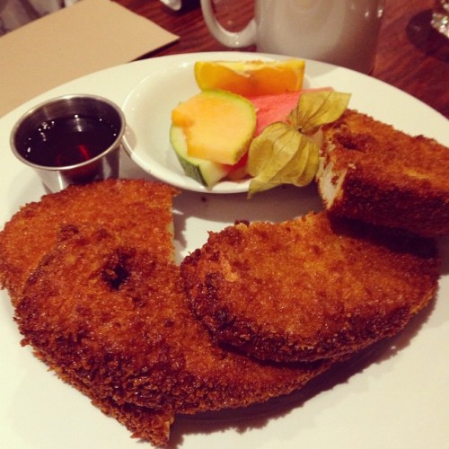 Panko breaded, deep fried French toast (at Cecelia Creek Eatery)