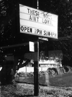 minuszig:  Strip club sign in Portland, taken from inside a bus