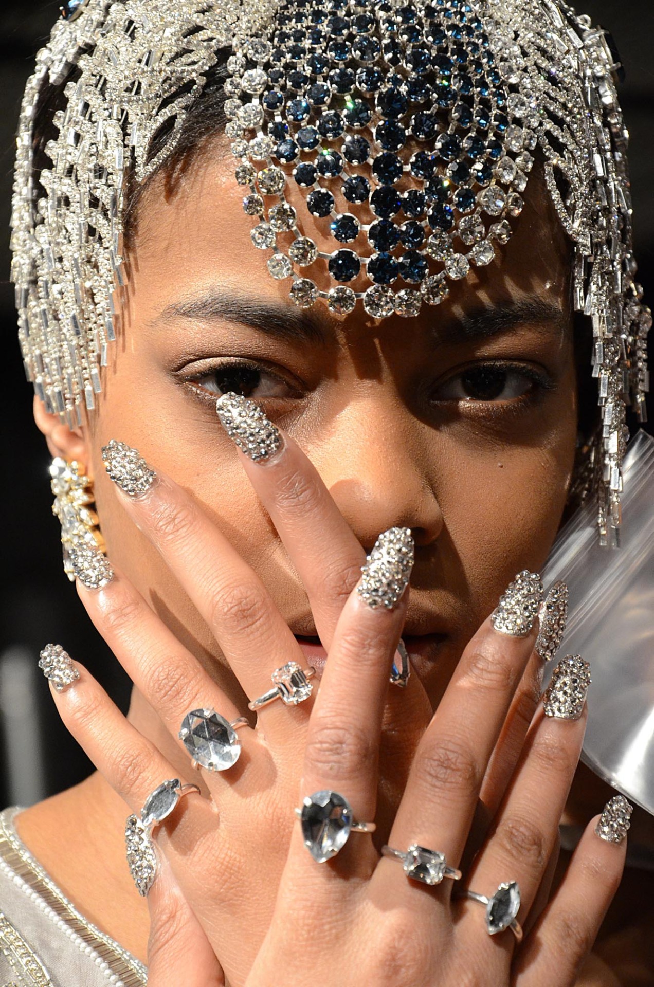 fashiondailymag:  Alon Livné Fall 2014 NYFW. swarovski nails! (ph andrew werner|fashiondailymag)