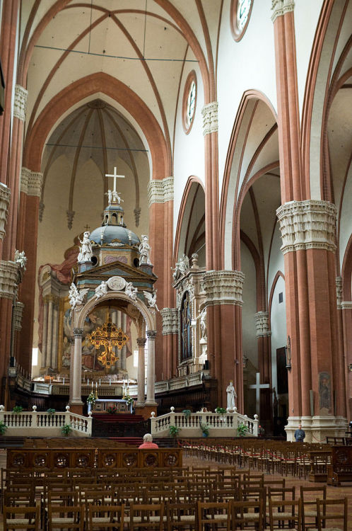 italianartsociety:  Today is the Feast of Saint Petronius, bishop of Bologna in the 5th century.  The Bolognese honor Petronius as their patron saint and dedicated the city’s main church to him. Rising high over the city’s Piazza Maggiore, San Petronio