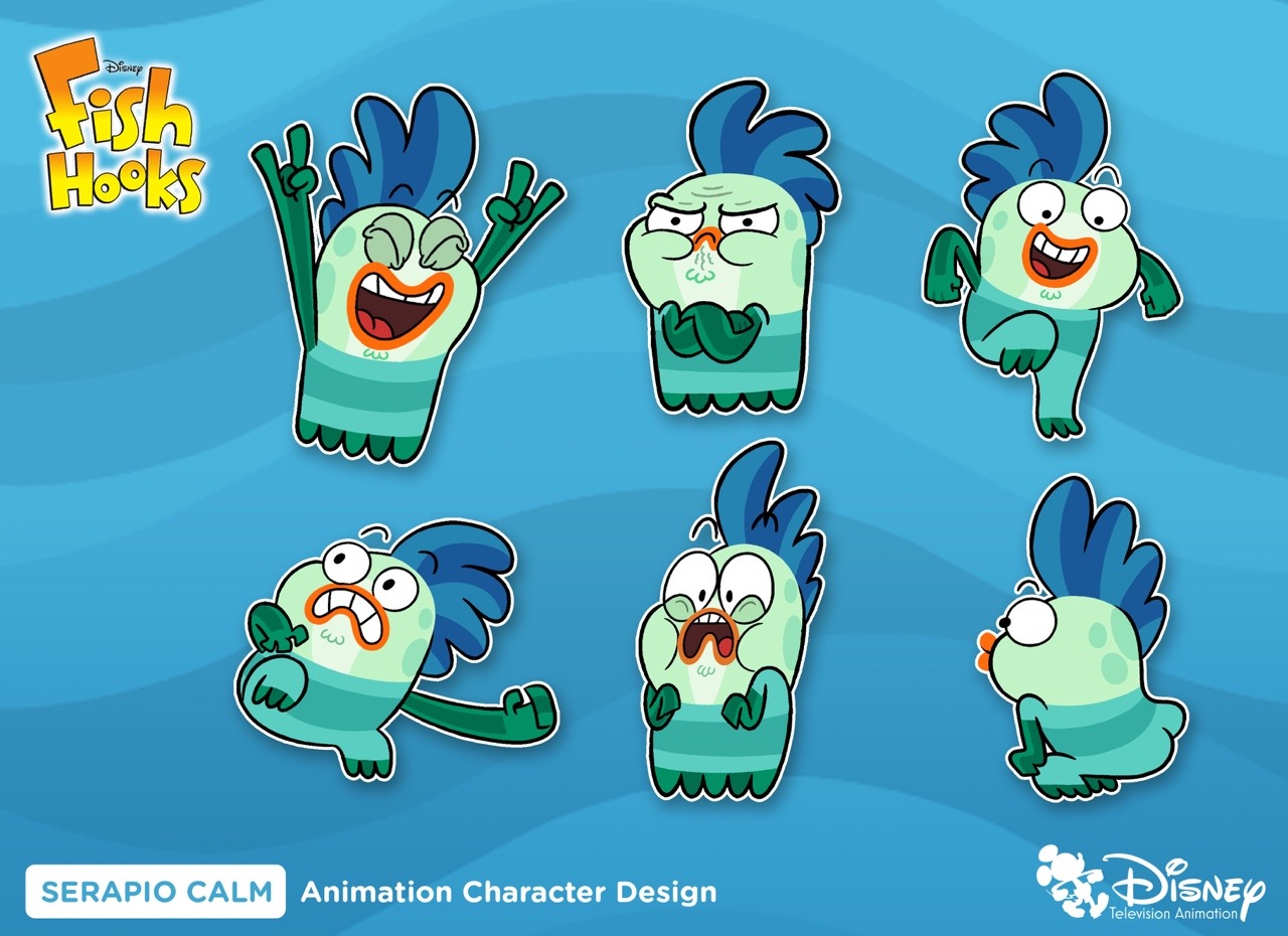 Serapio Calm Art & Others — Disney Fish Hooks Milo character models.