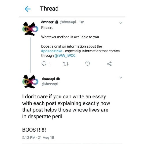 Please, Whatever method is available to youBoost signal on information about the #prisonstrike - esp