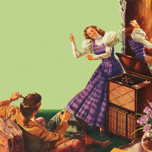 rogerwilkerson:  Friday Night Dance Party - Admiral Automatic Radio & Phonograph - 1948.  Dig those puffy sleeves! 