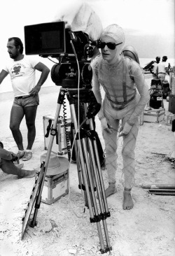 David Bowie on the set of “The Man Who