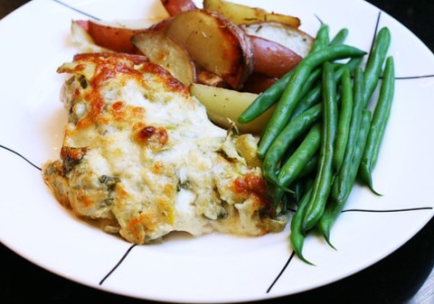 Artichoke And Spinach Crusted Chicken