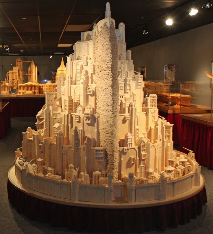 mymodernmet:  Minas Tirith by Pat Acton Artist uses 420,000 matchsticks to recreate