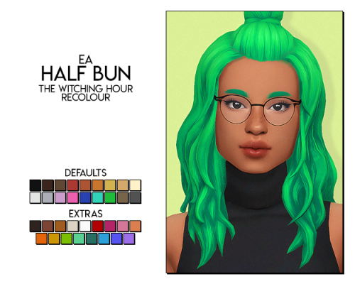 witching hour recolour - ea half bun, aka the new patch hairdefault override package + optional extr