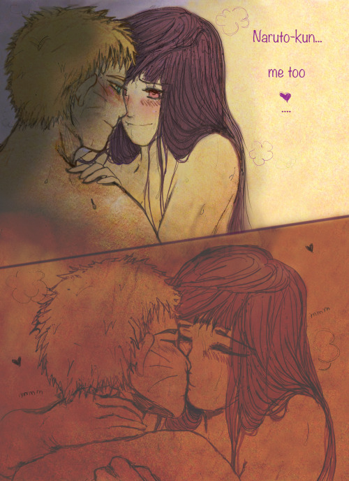 onemerryjester:  “Hinata On Top”(Because I find it adorable if Naruto encourages her to take the lead ^^ ) Okay kids, here is my first attempt at some Naruhina smut. More fluffy smut. Have some hair porn too.   Read from LEFT to RIGHT. This took