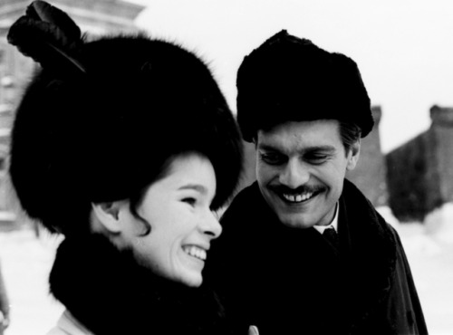 cinemamonamour: Geraldin Chaplin and Omar Sharif on the set of Doctor Zhivago, 1965