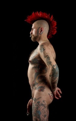 piercedsacks:   Mohawk Tats and lots of steel!! Thx, Jeff, for the submissions!! 
