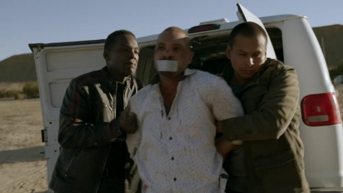 Better Call Saul S06E03 part 1 of 3 Nacho (Michael Mando) ziptied and tapegagged.    