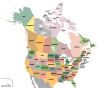 States/islands/provinces of the US and Canada labeled as countries with similar areas.
More similar size maps >>