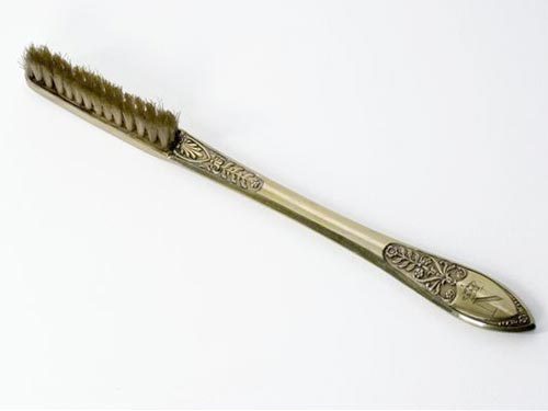 Napoleon Bonaparte’s toothbrush, made with horse hair bristles and a silver plated handle.