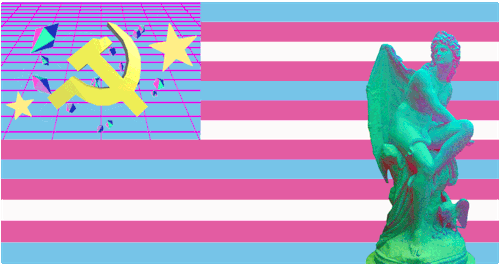 rvexillology:Flag of Transgender Communist Vaporwave USA