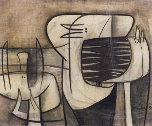 Roberto Crippa (Italian, 1921-1972) - Abstrakte Figurenkomposition, Oil On Canvas, 60.00 X 73.00 Cm (1958)