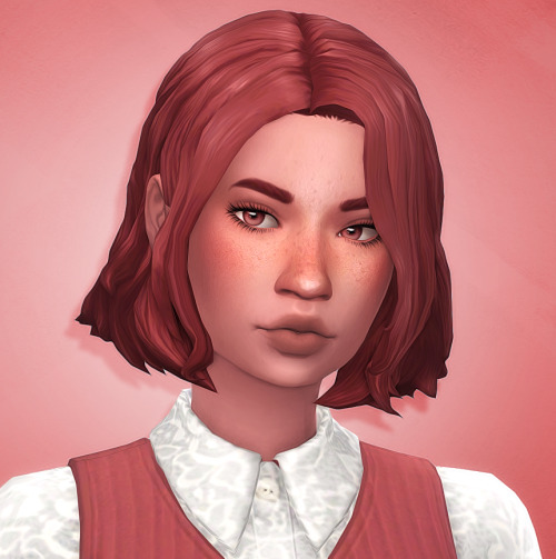 yuulace:Wren HairRecolour of @feralpoodles‘ Wren Hair in @serindipitysims‘ 28 Historian swatches.Mes