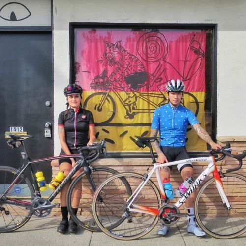 thebicycletree: just noticed that @richyeel and i both are riding @garrett_chow tarmac designs : @j