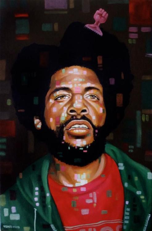 mspleasurequeen:  mrtinezzz:   Jay Dee, Marvin Gaye, Mos Def, Questlove & ATCQ by Tokio Aoyama   These images are HOT!