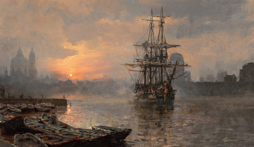 ltwilliammowett:Harbour Sunrise by Greg Rutkowski 2018