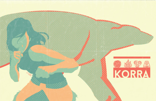 ff4980:  Retro-ish poster of Asami and Korra. Had fun doing these especially Asami’s.Reference for Asami:Pencil-Bender: http://goo.gl/WNx9rz