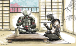 menaslg:  Yoshimitsu and Scorpion relaxing