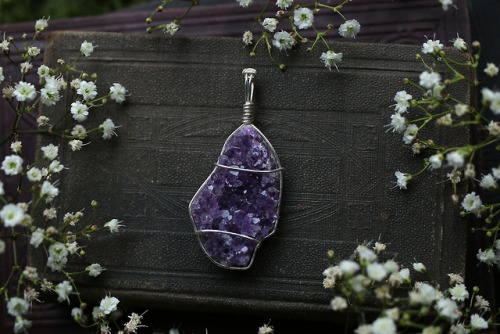 This beautiful druzy amethyst pendant is available at my Etsy Shop - Sedna 90377